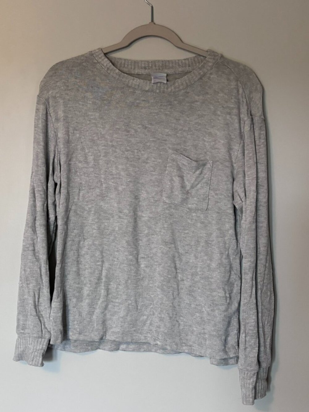Stars Above Light Grey Cropped Thin Lightweight Grunge Sweater size XS